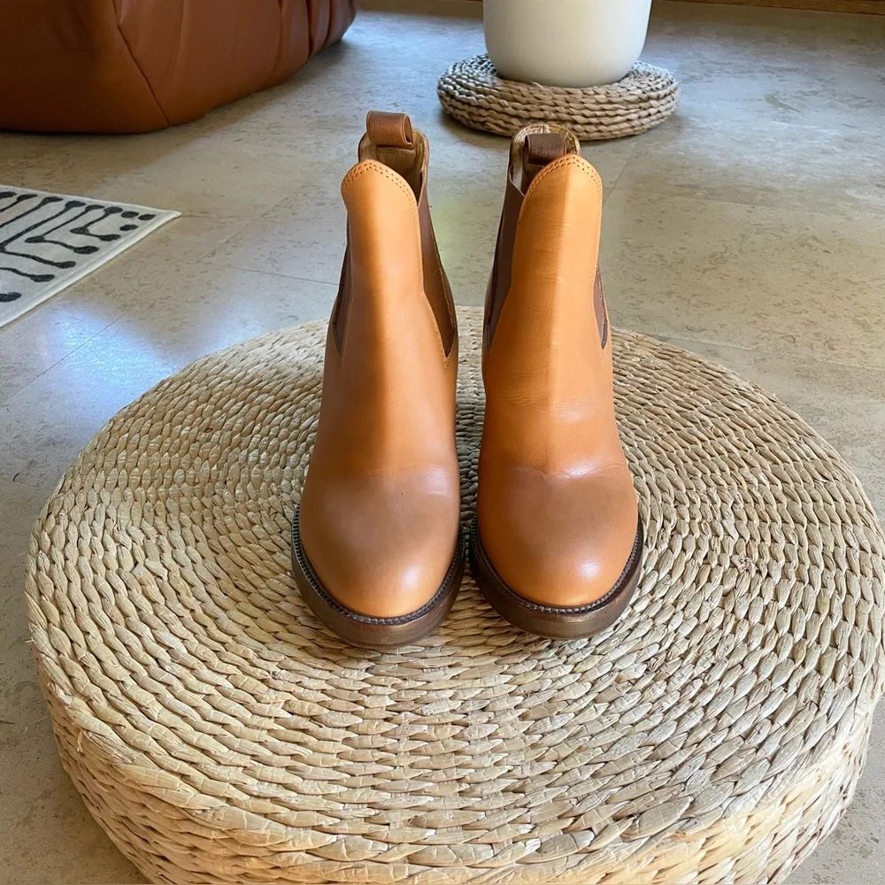 Acne Studios Tan Leather Ankle Boots Size 39 / US 9 - Picture 2 of 5
